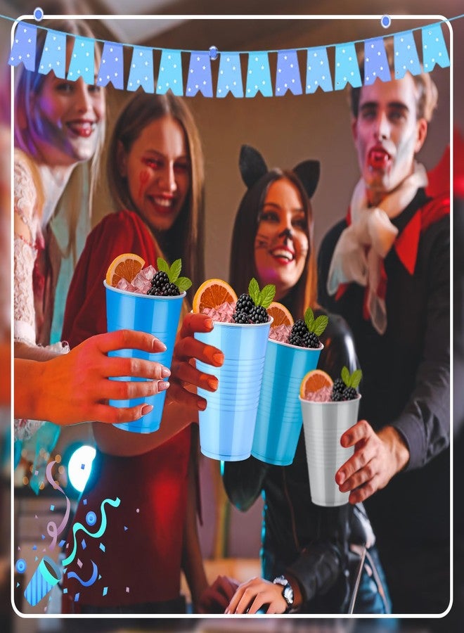 Afarnook 150 Pcs 12oz Plastic Cups Bulk Blue Disposable Party Cups Supplies for Birthday Wedding Graduation Halloween Thanksgiving Christmas Festival Family Gatherings Celebrations - Image 5